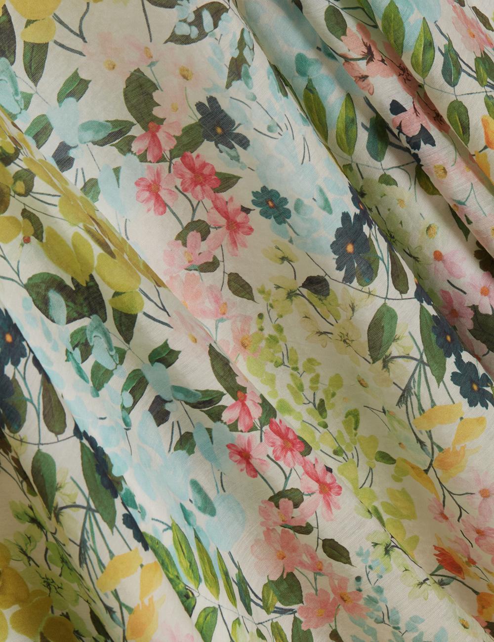 Women Ted Baker AZULLA - Floral A-Line Woven Midi Skirts Ivory | Egypt  XANYD-6379