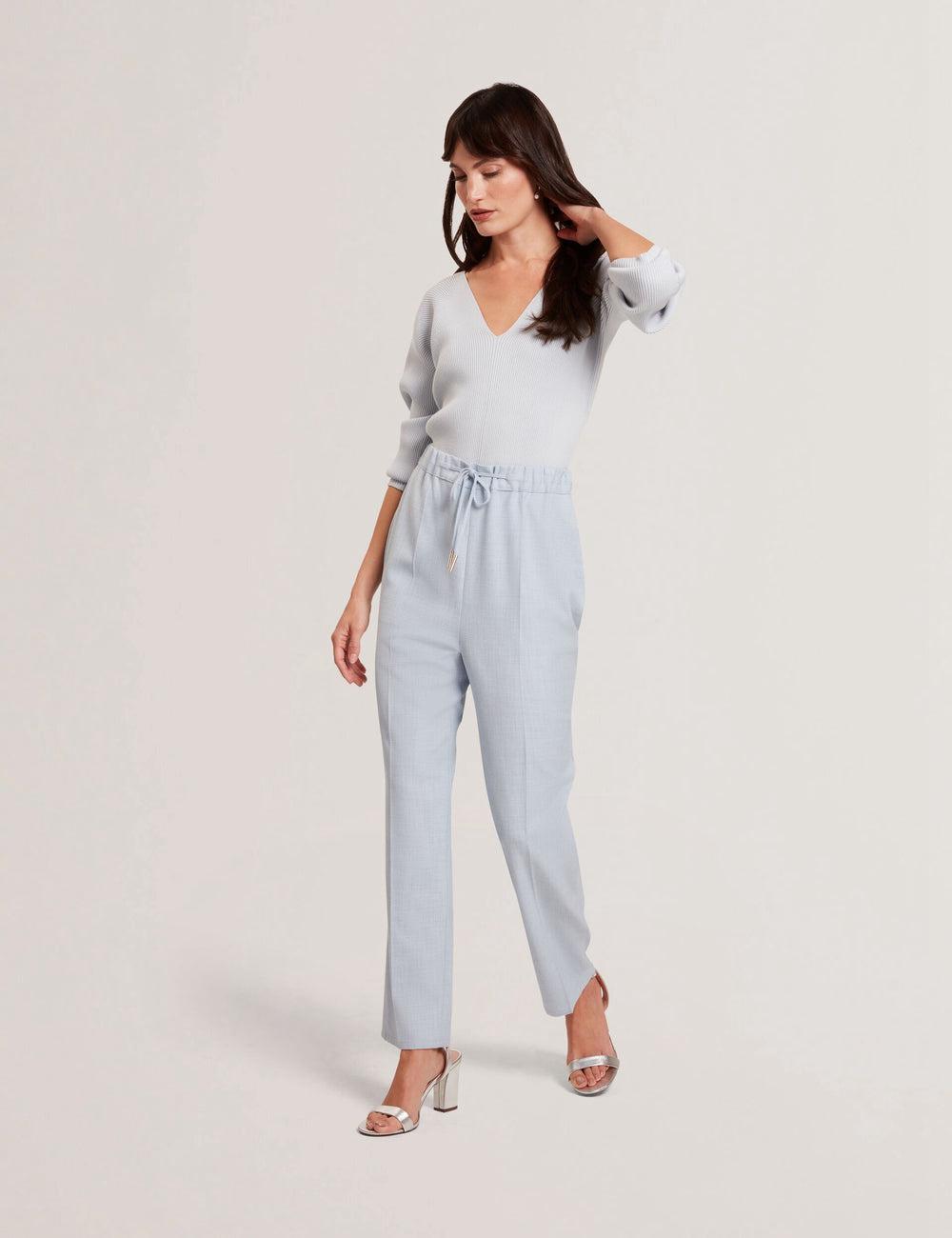 Women Ted Baker BALLIA - Elasticated Waist Tailored Tapered Trousers Blue | Egypt  NKIGT-7058