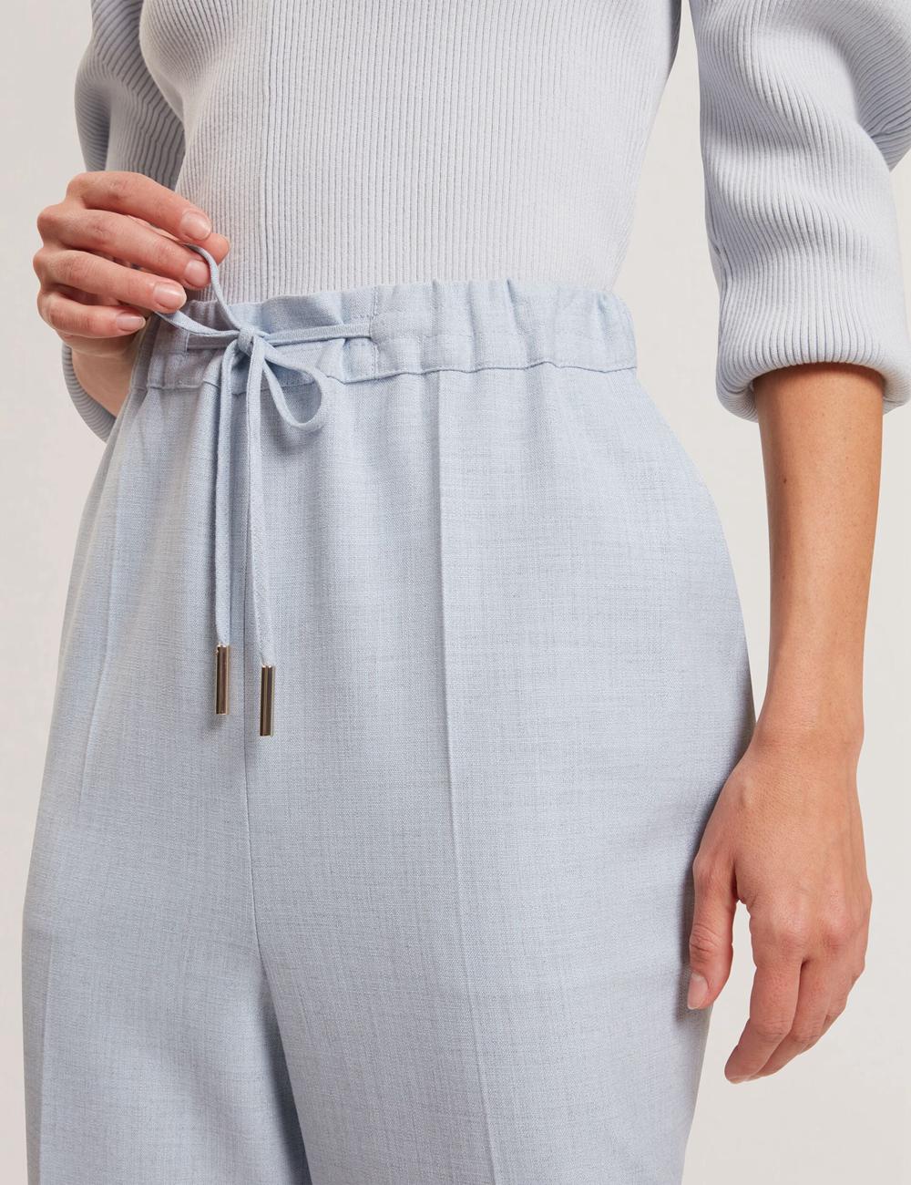 Women Ted Baker BALLIA - Elasticated Waist Tailored Tapered Trousers Blue | Egypt  NKIGT-7058