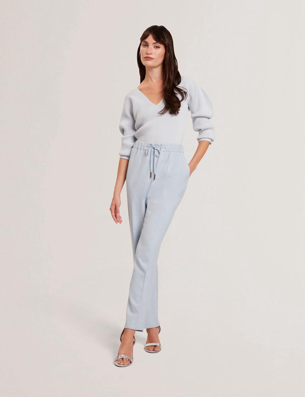 Women Ted Baker BALLIA - Elasticated Waist Tailored Tapered Trousers Blue | Egypt  NKIGT-7058