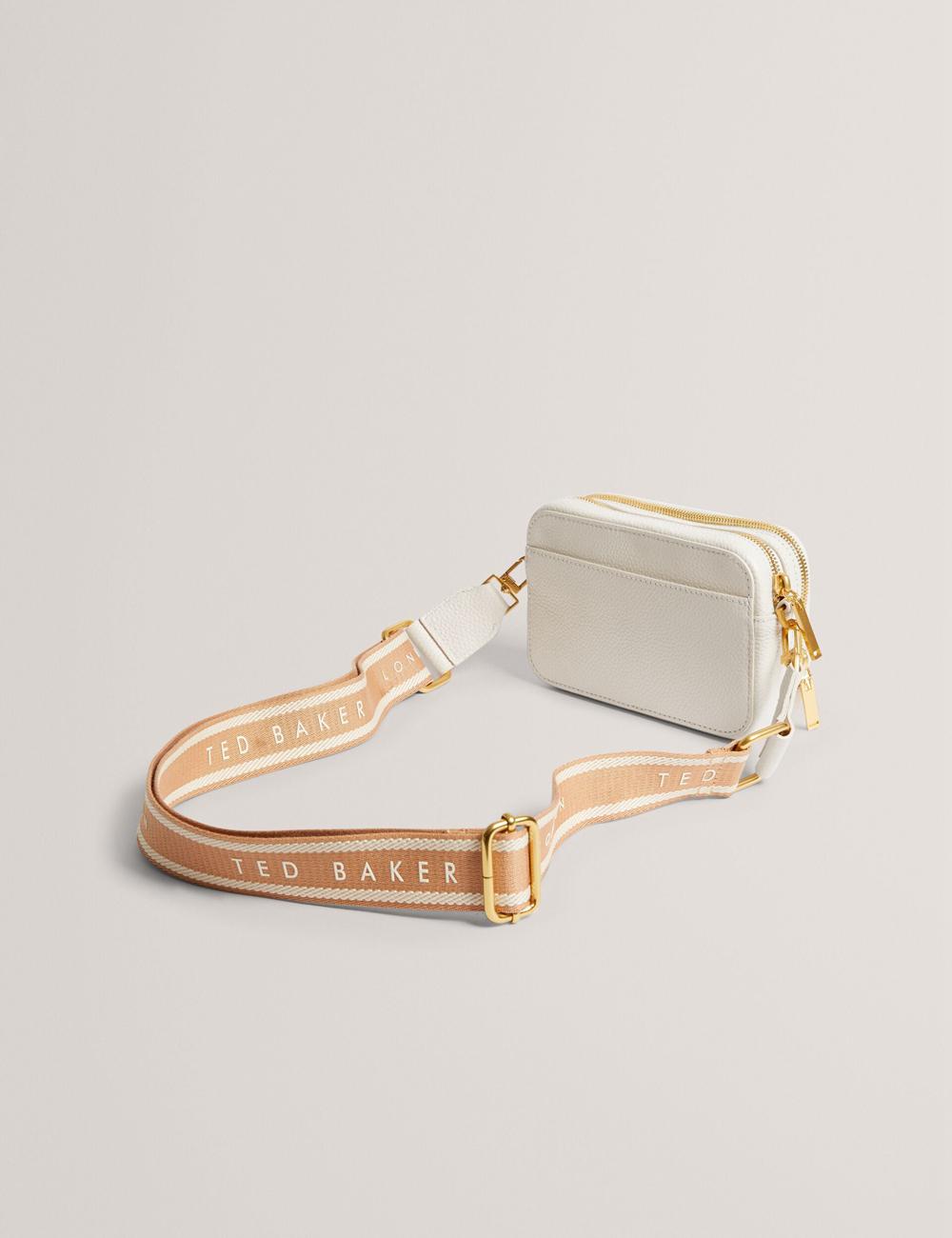 Women Ted Baker BARIA - Faux Raffia Leather Trim Mini Camera Camera Bag Ecru | Egypt  ASRPL-3210