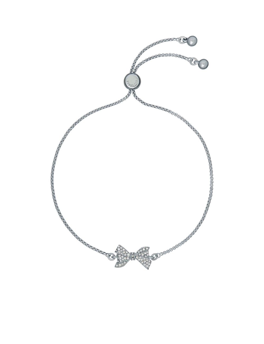 Women Ted Baker BARSET - Crystal Bow Adjustable Bracelets Silver | Egypt  APUHO-8349