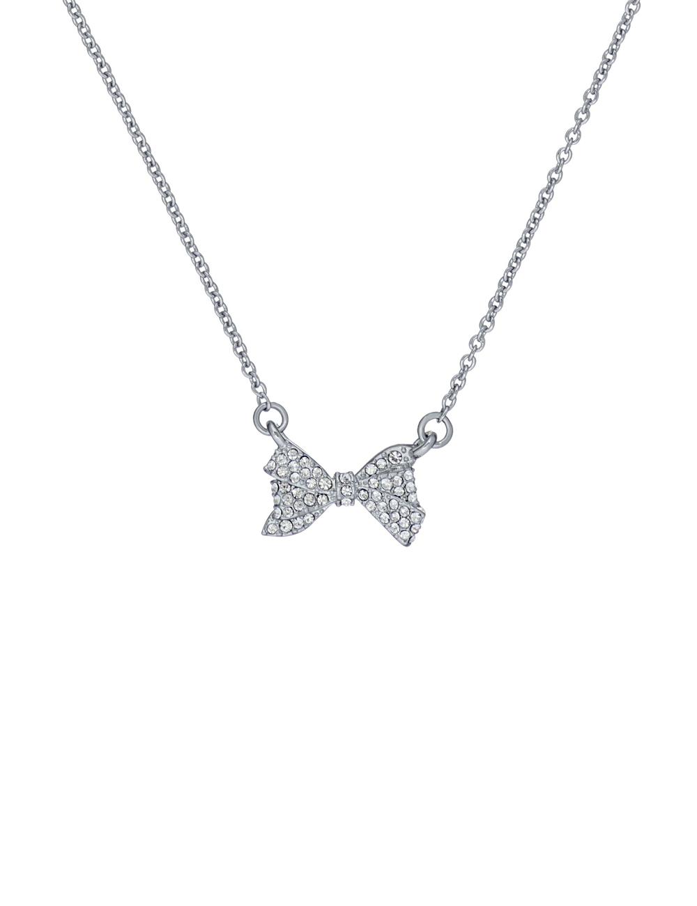 Women Ted Baker BARSIE - Crystal Bow Pendant Necklaces Silver | Egypt  TKJQI-1209