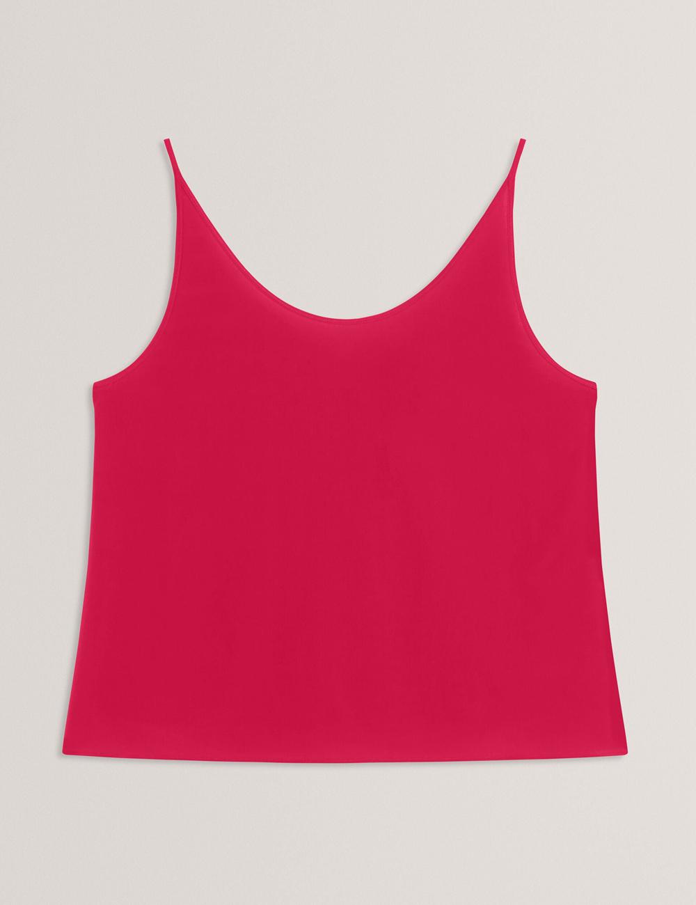 Women Ted Baker CADASA - Pure Silk Scoop Neck Cami Tops Fuchsia | Egypt  COZAV-9573