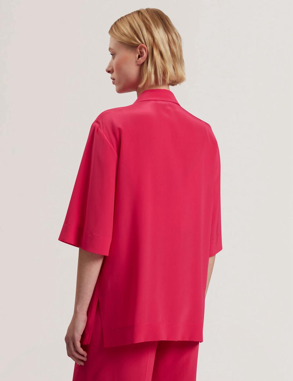 Women Ted Baker CARLOE - Silk Short Sleeve Blazers Fuchsia | Egypt  ZFBOL-7243