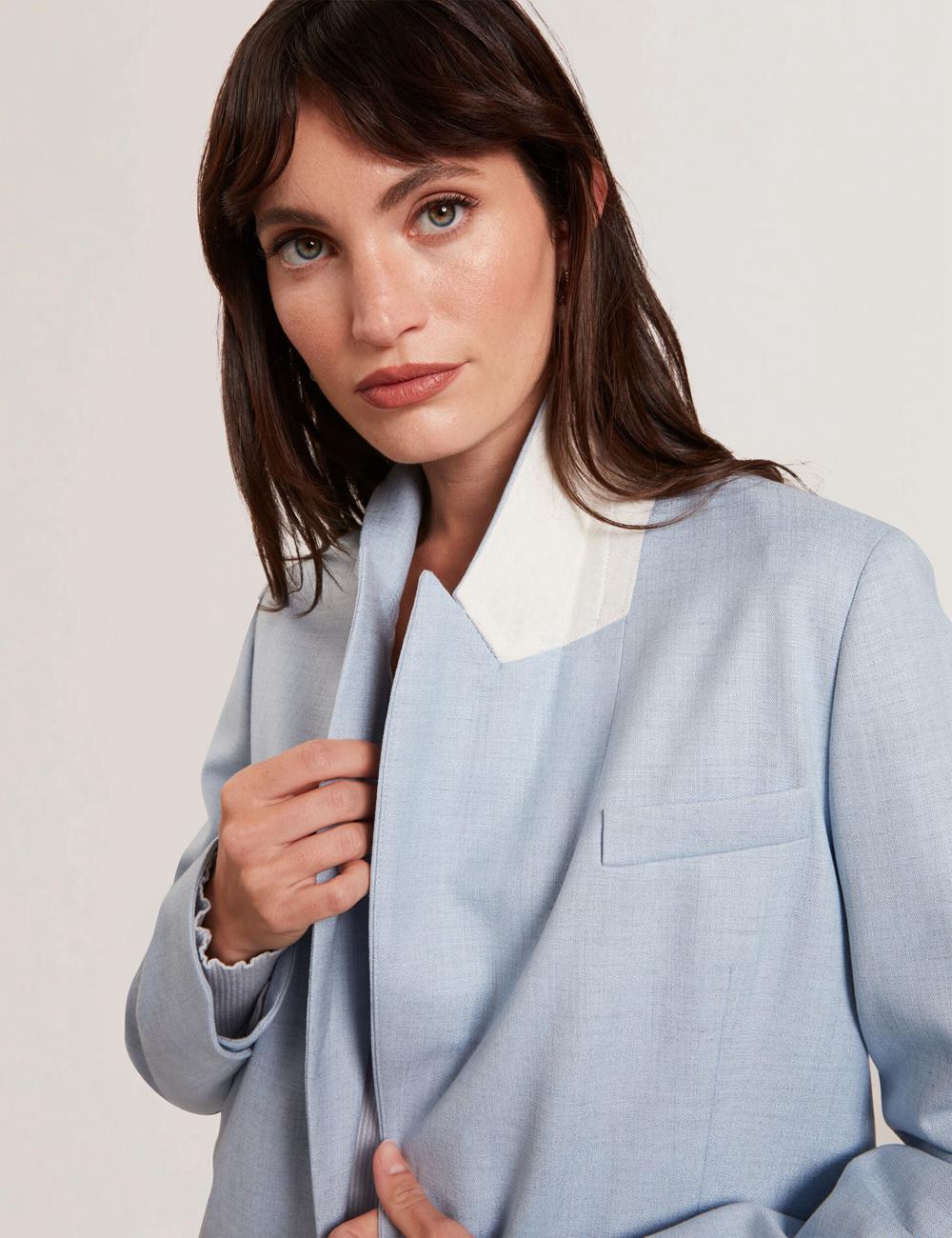 Women Ted Baker CARNI - Relaxed Tailored Single Breasted Blazers Blue | Egypt  QRWIT-7613