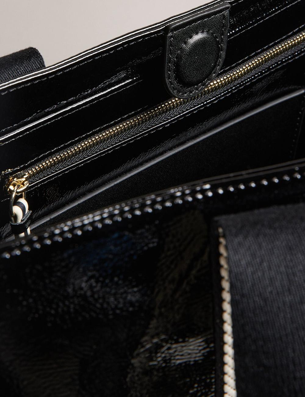 Women Ted Baker CELINIE - Branded Webbing Faux Leather Tote Bags Black | Egypt  TKVAW-4503