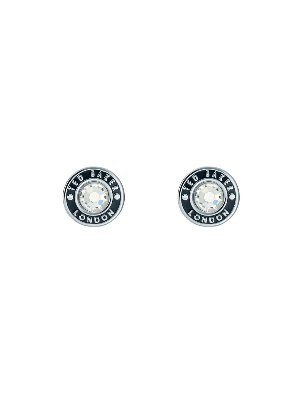Women Ted Baker CHERELLE - Branded Crystal Button Stud Earrings Silver | Egypt  UFMLH-6392