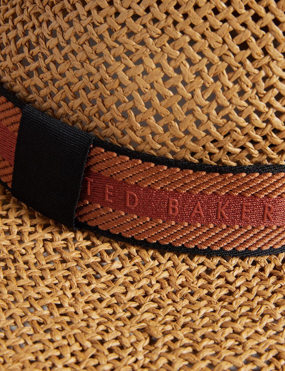 Women Ted Baker CLAIRIE - Straw Webbing Trim Fedora Hats Ecru | Egypt  NRMZK-7895