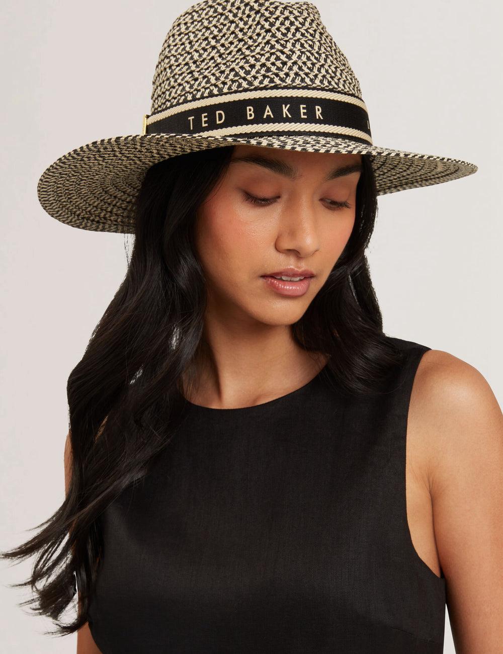 Women Ted Baker CLARIES - Mixed Weave Straw Fedora Hats Natural | Egypt  VUZHS-5279