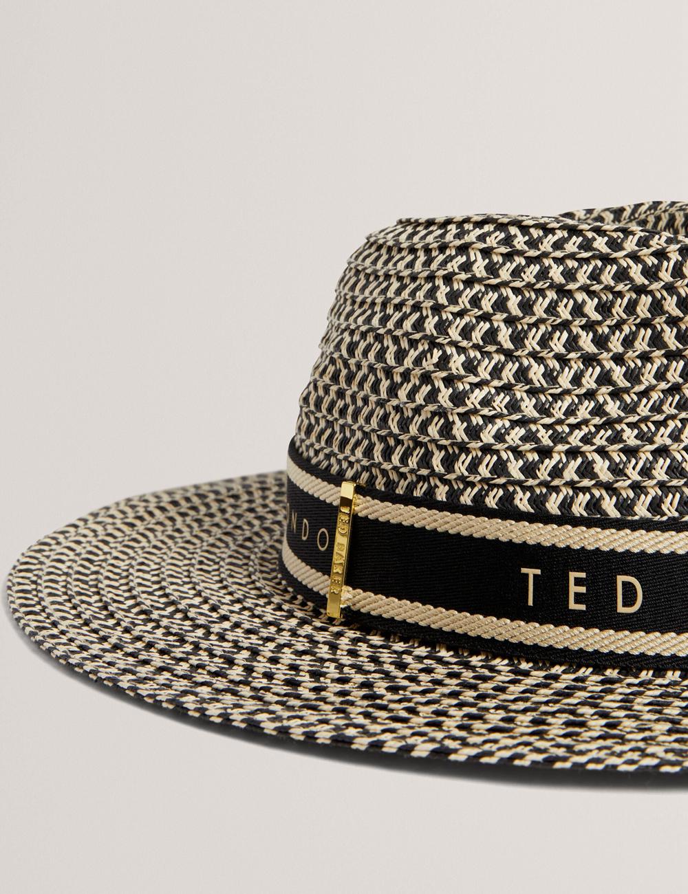 Women Ted Baker CLARIES - Mixed Weave Straw Fedora Hats Natural | Egypt  VUZHS-5279