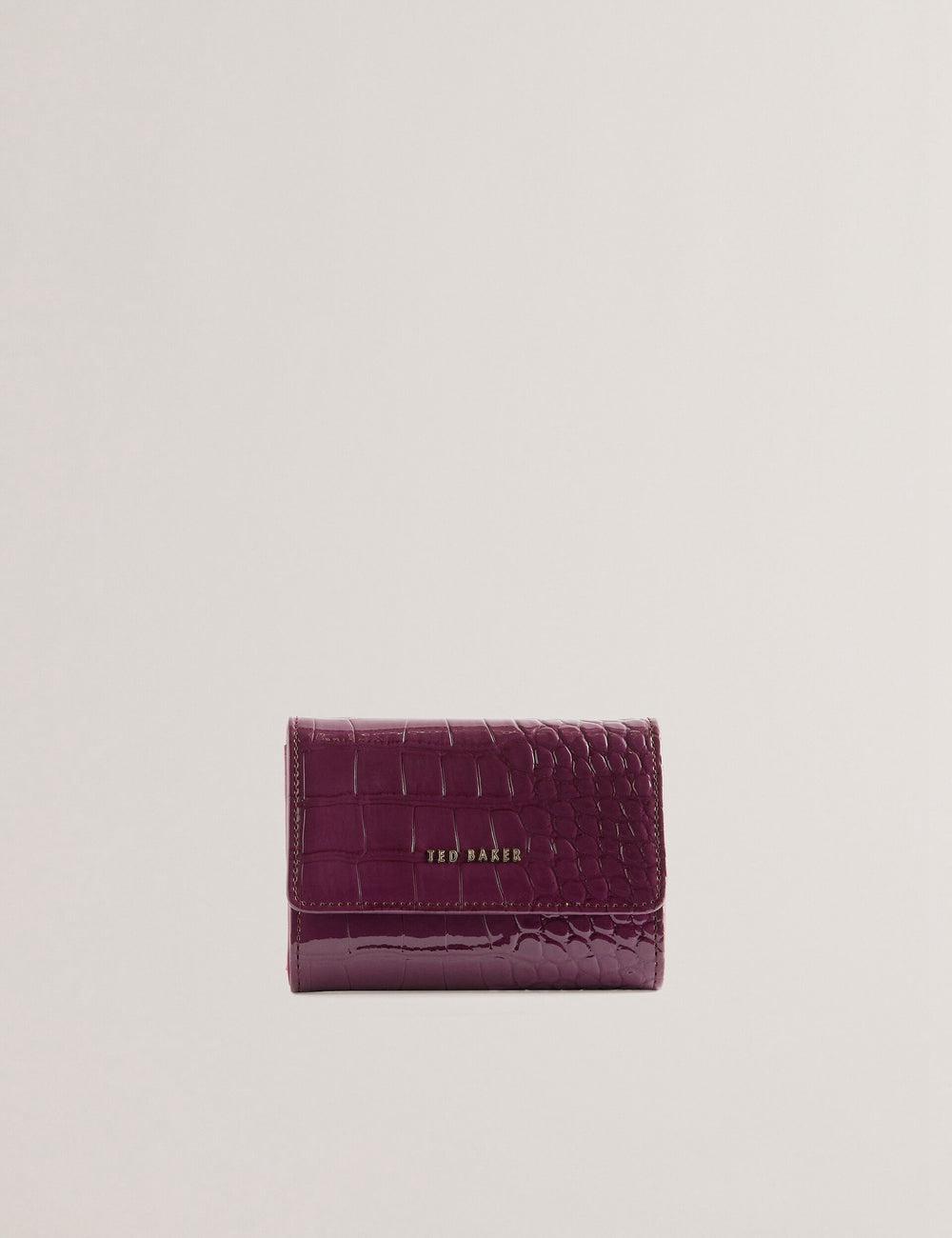 Women Ted Baker CONILYA - Croc Texture Fold Over Coin Purses Maroon | Egypt  GMYTC-8791