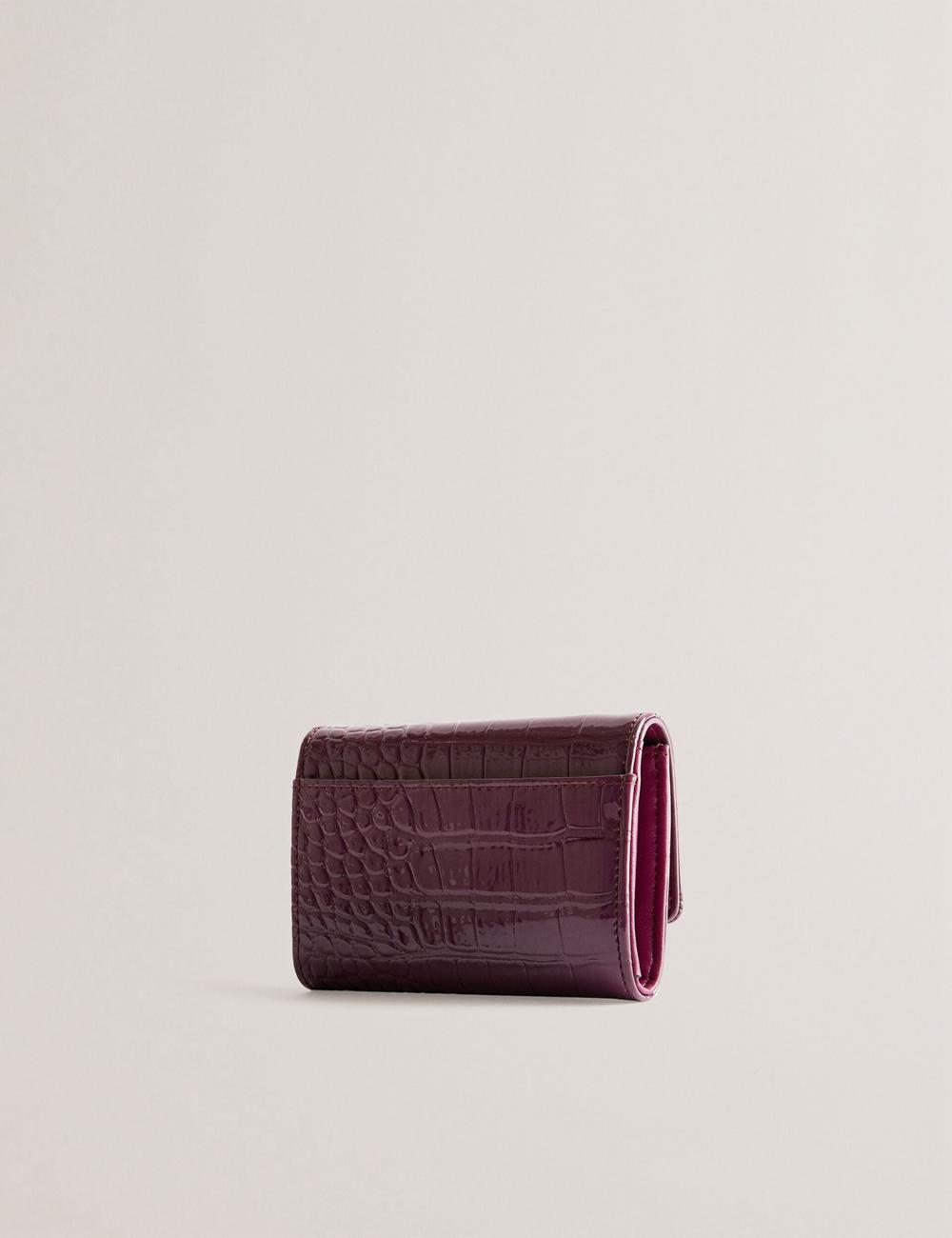 Women Ted Baker CONILYA - Croc Texture Fold Over Coin Purses Maroon | Egypt  GMYTC-8791