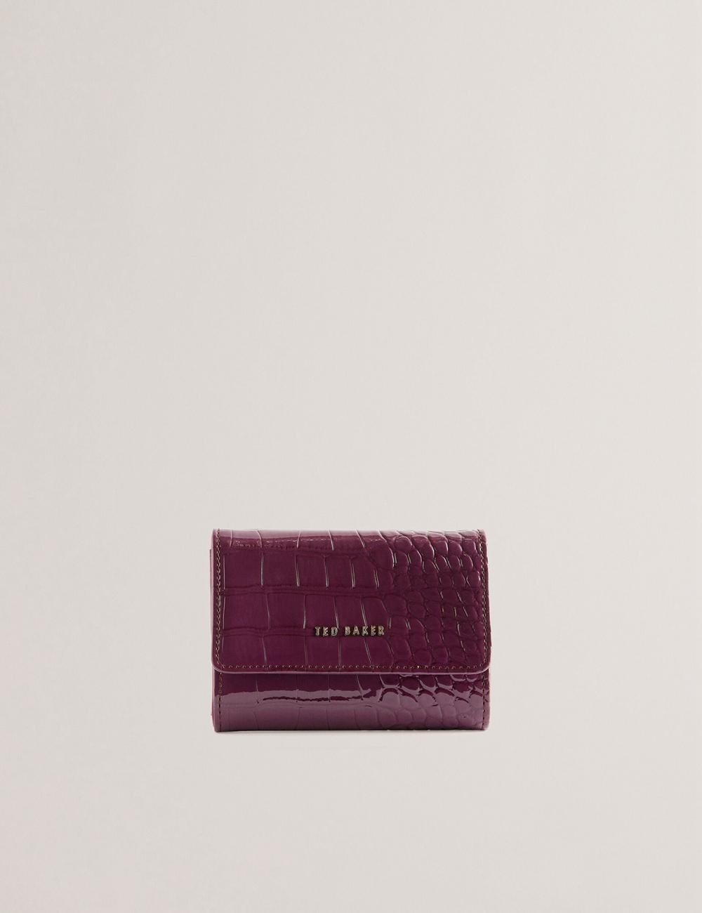 Women Ted Baker CONILYA - Croc Texture Fold Over Coin Purses Maroon | Egypt  GMYTC-8791