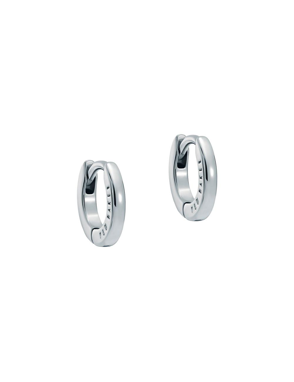 Women Ted Baker CRISETE - Engraved Logo Huggie Hoop Earrings Silver | Egypt  VOCSJ-7154