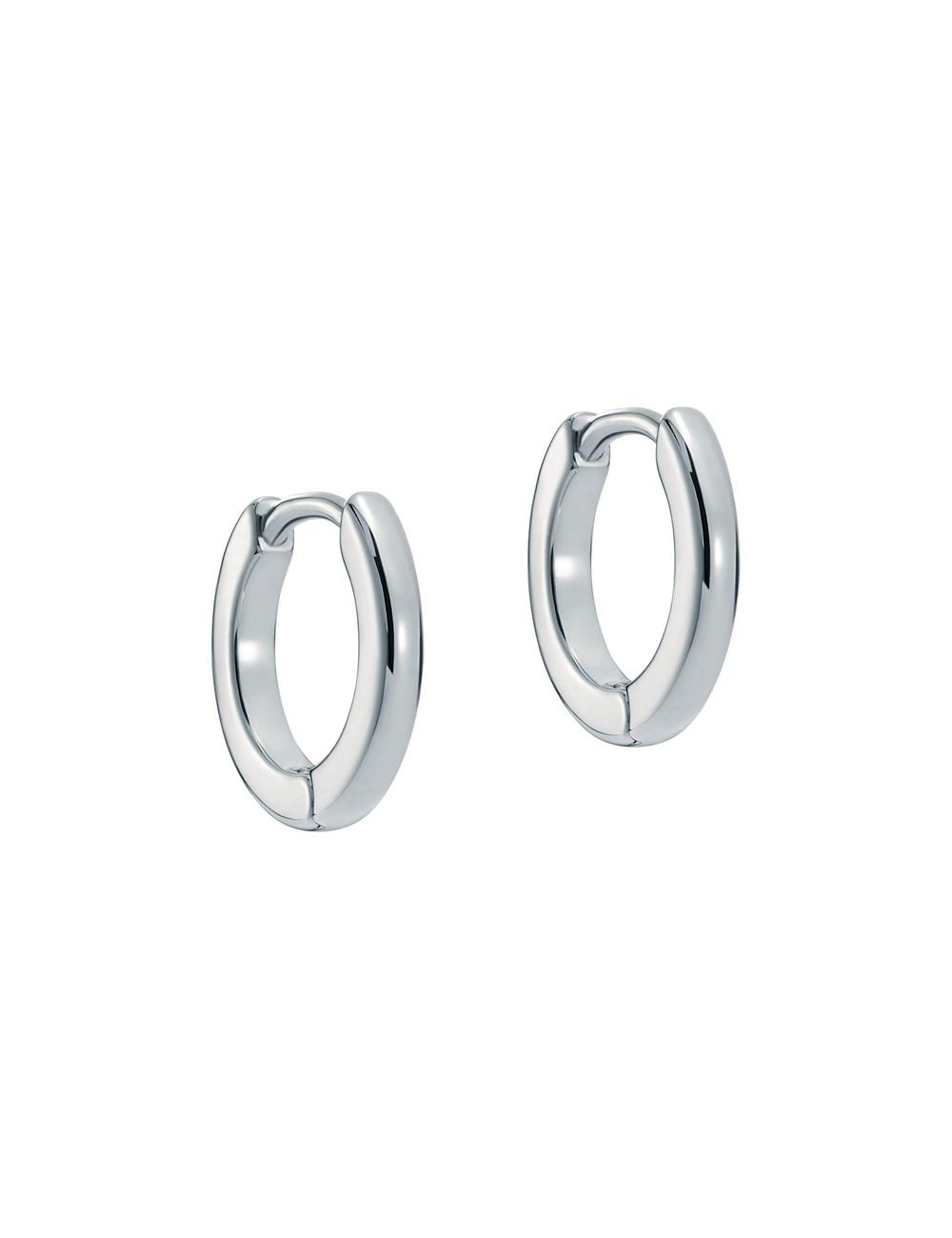 Women Ted Baker CRISLIE - Engraved Logo Small Hoop Earrings Silver | Egypt  YCQBL-2651