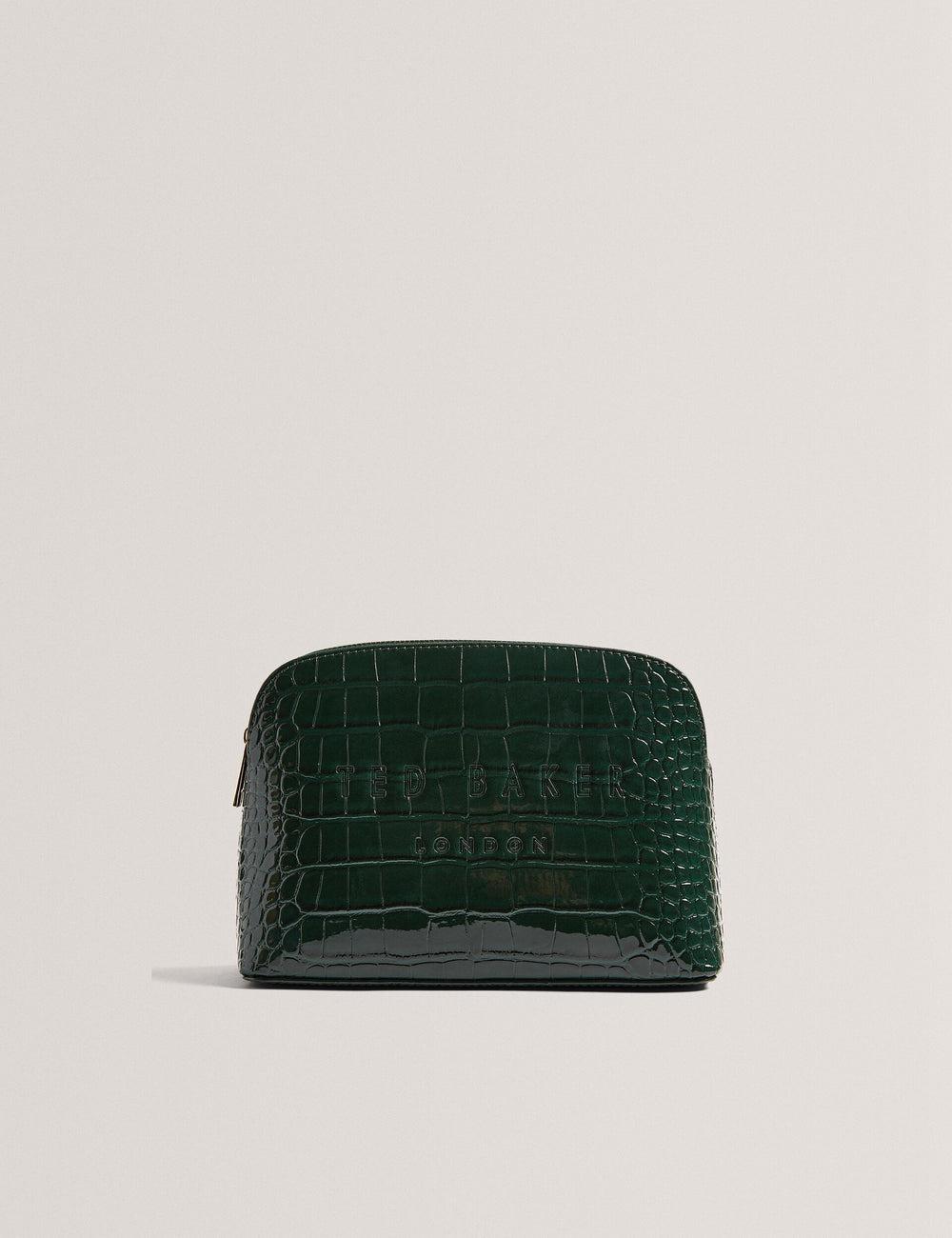 Women Ted Baker CROCALA - Croc Effect Faux Leather Make-Up Bags Mid-Green | Egypt  SMOWZ-4163