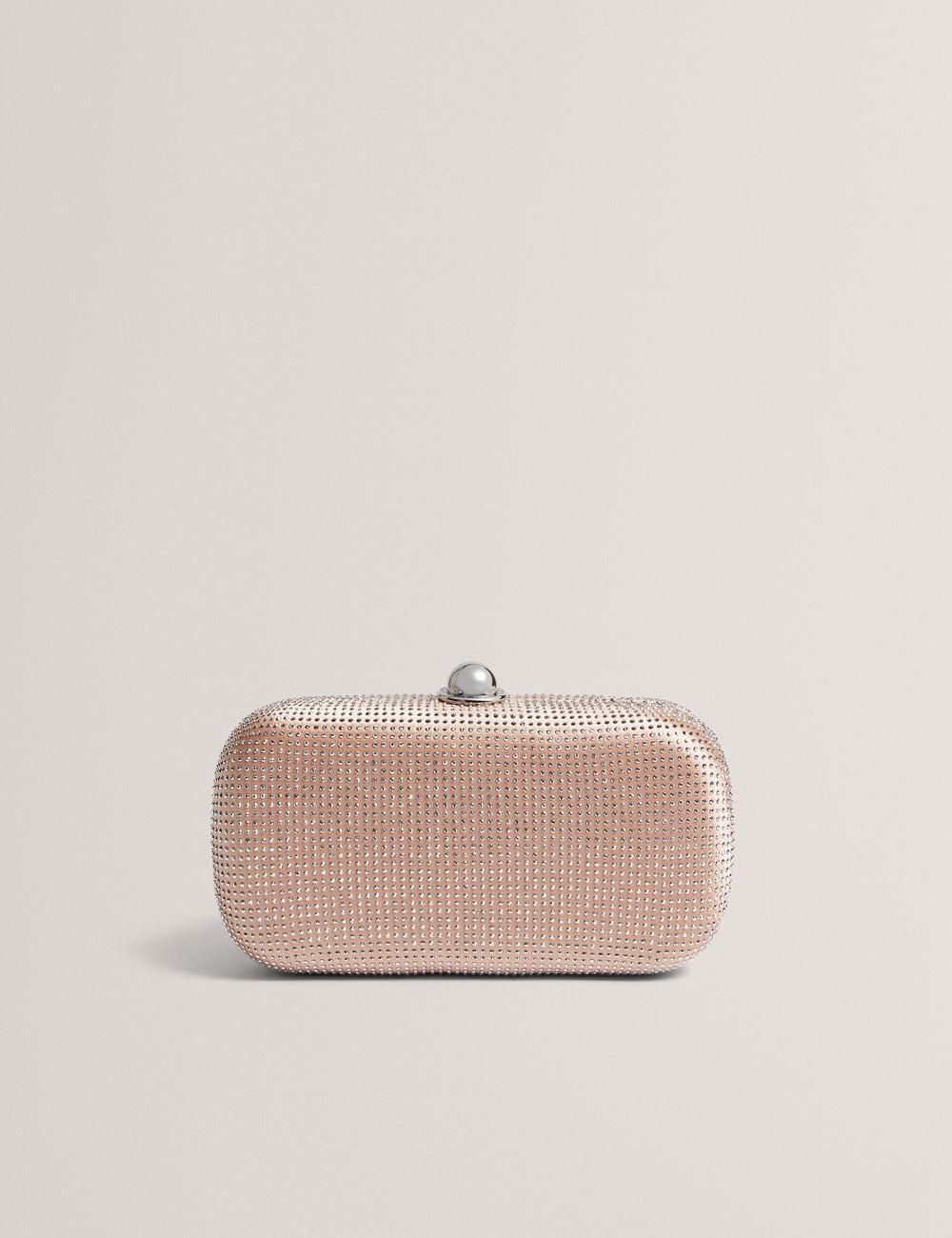 Women Ted Baker CRYZELA - Crystal Embellished Satin Hard Clutch Bag Pink | Egypt  JQWIL-1728