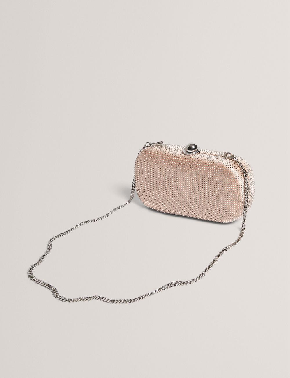 Women Ted Baker CRYZELA - Crystal Embellished Satin Hard Clutch Bag Pink | Egypt  JQWIL-1728