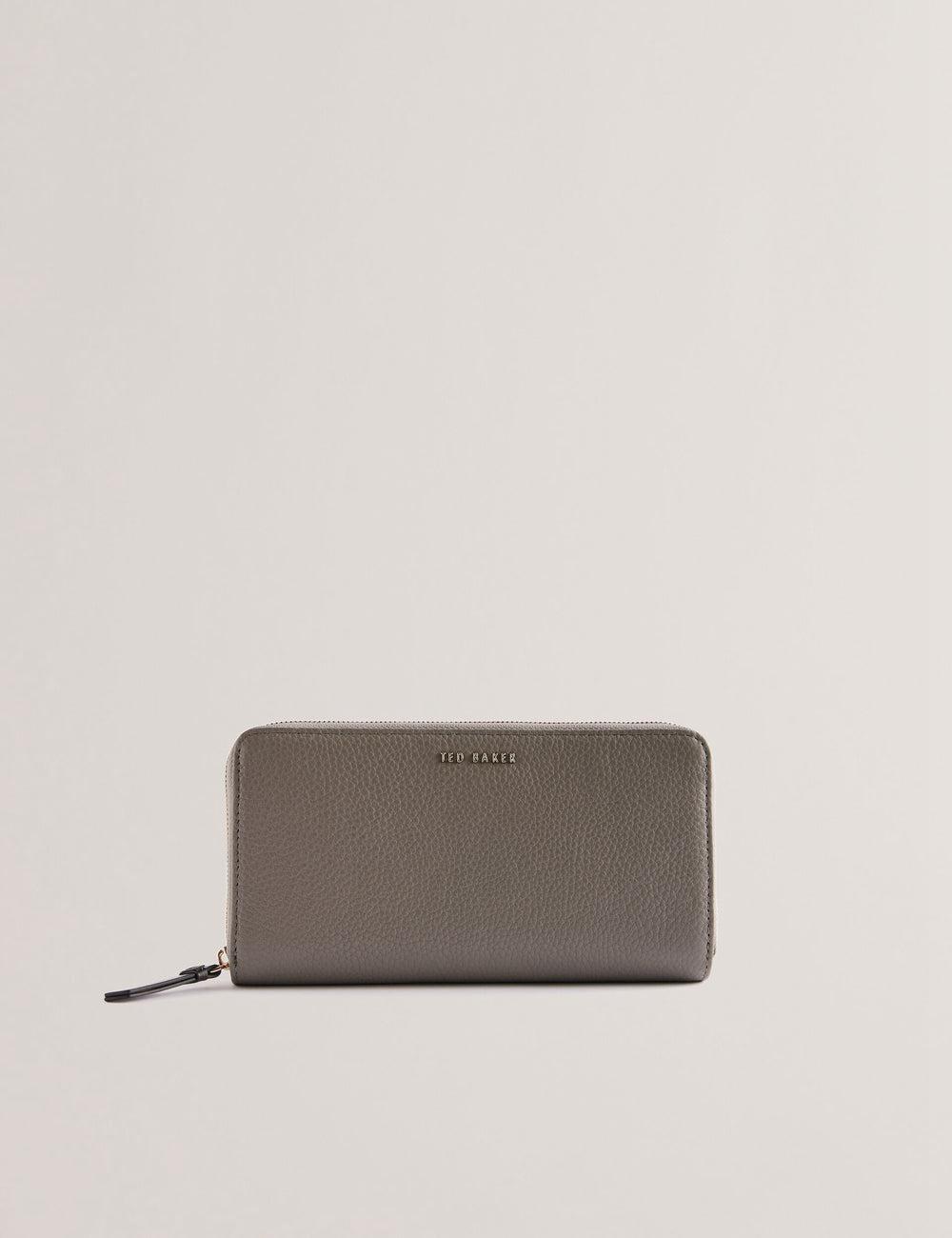 Women Ted Baker DALIEA - Large Textured Leather Zip Around Purses Mid-Grey | Egypt  JOZGU-2683