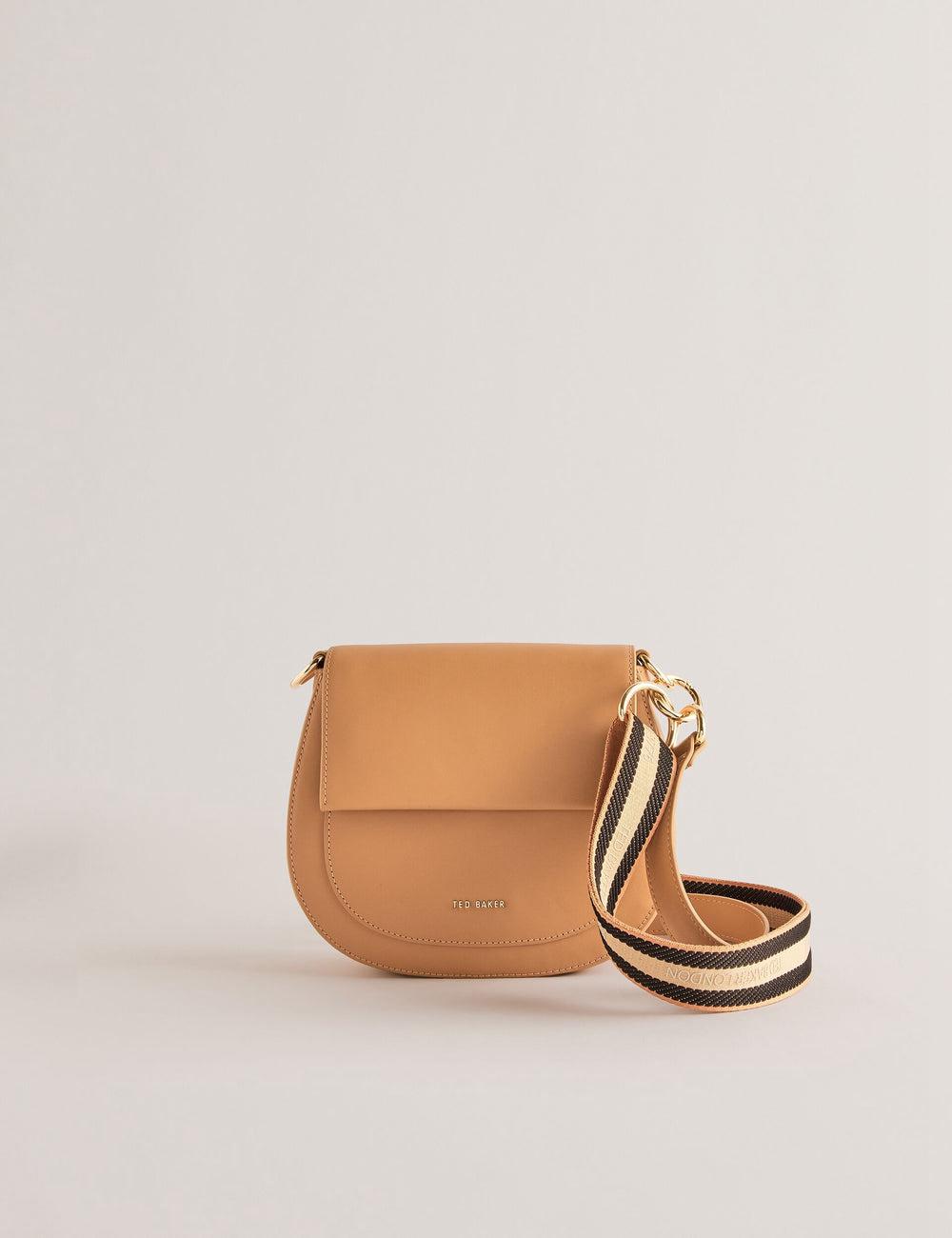 Women Ted Baker DARCELL - Leather Webbing Crossbody Satchel Satchel Bags Taupe | Egypt  IVCJG-4591