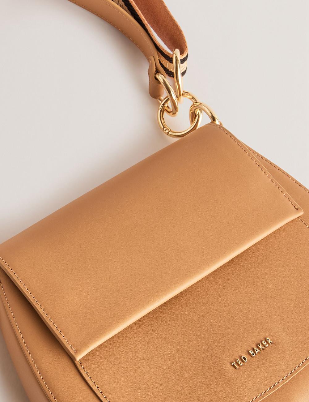 Women Ted Baker DARCELL - Leather Webbing Crossbody Satchel Satchel Bags Taupe | Egypt  IVCJG-4591