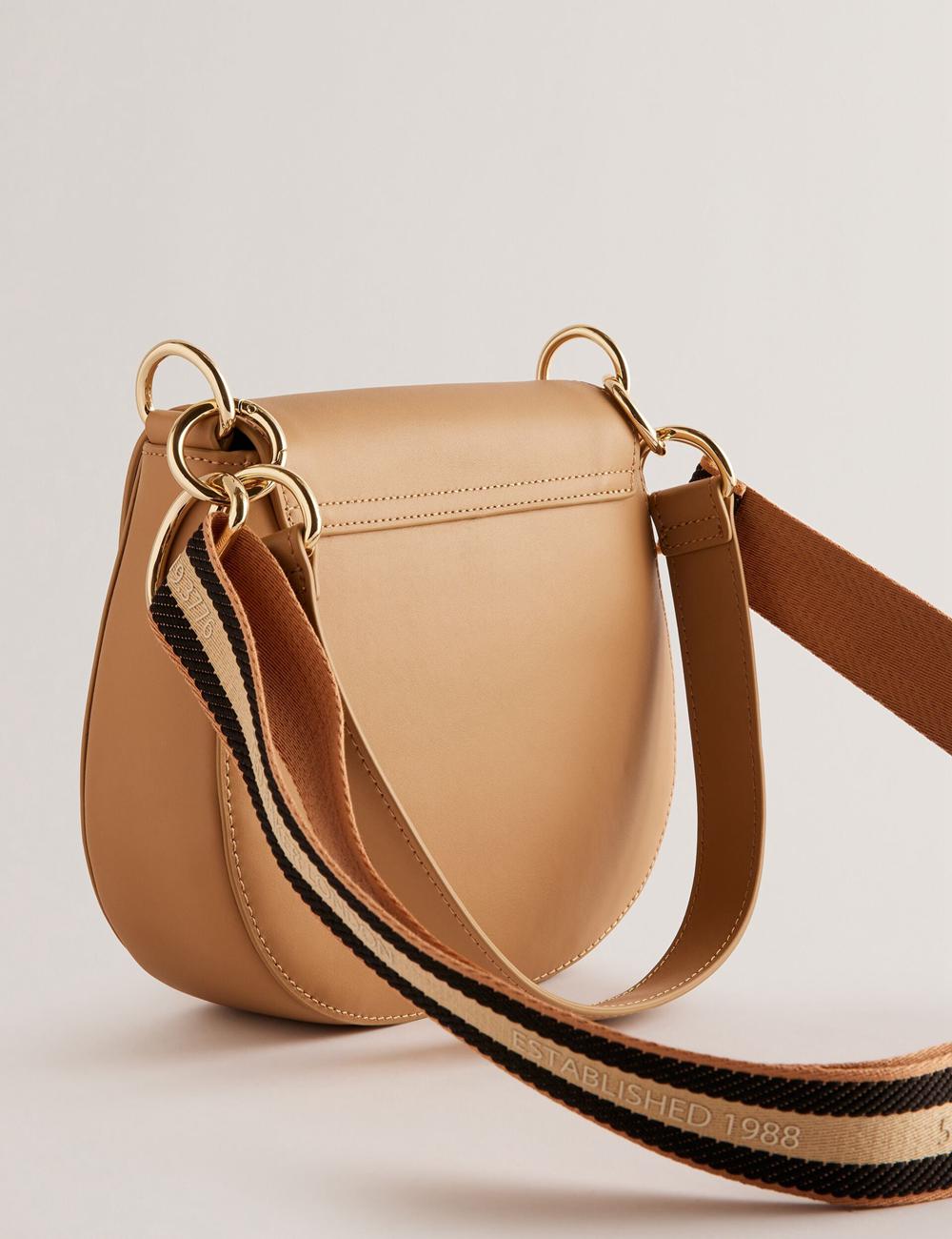 Women Ted Baker DARCELL - Leather Webbing Crossbody Satchel Satchel Bags Taupe | Egypt  IVCJG-4591