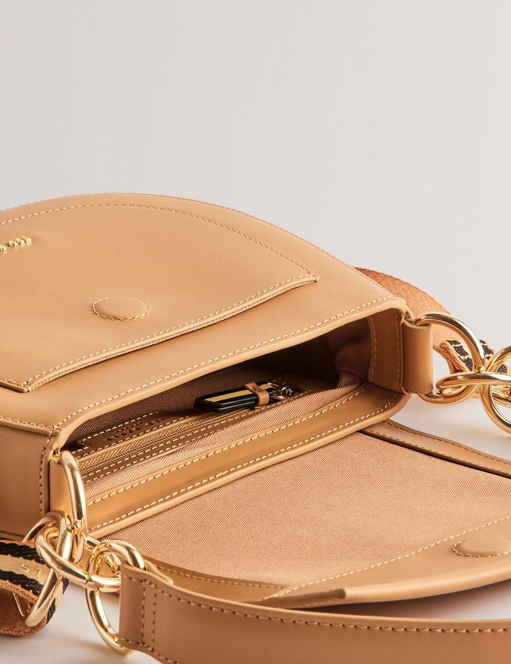 Women Ted Baker DARCELL - Leather Webbing Crossbody Satchel Satchel Bags Taupe | Egypt  IVCJG-4591