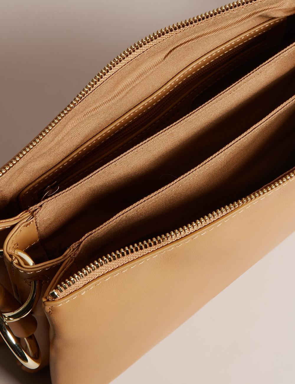 Women Ted Baker DARCEYY - Leather With Webbing Strap Crossbody Bags Taupe | Egypt  UIFQP-1368