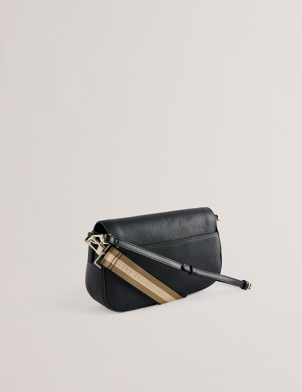 Women Ted Baker DARILIE - Leather Webbing East West Satchel Satchel Bags Black | Egypt  GUYWR-3546