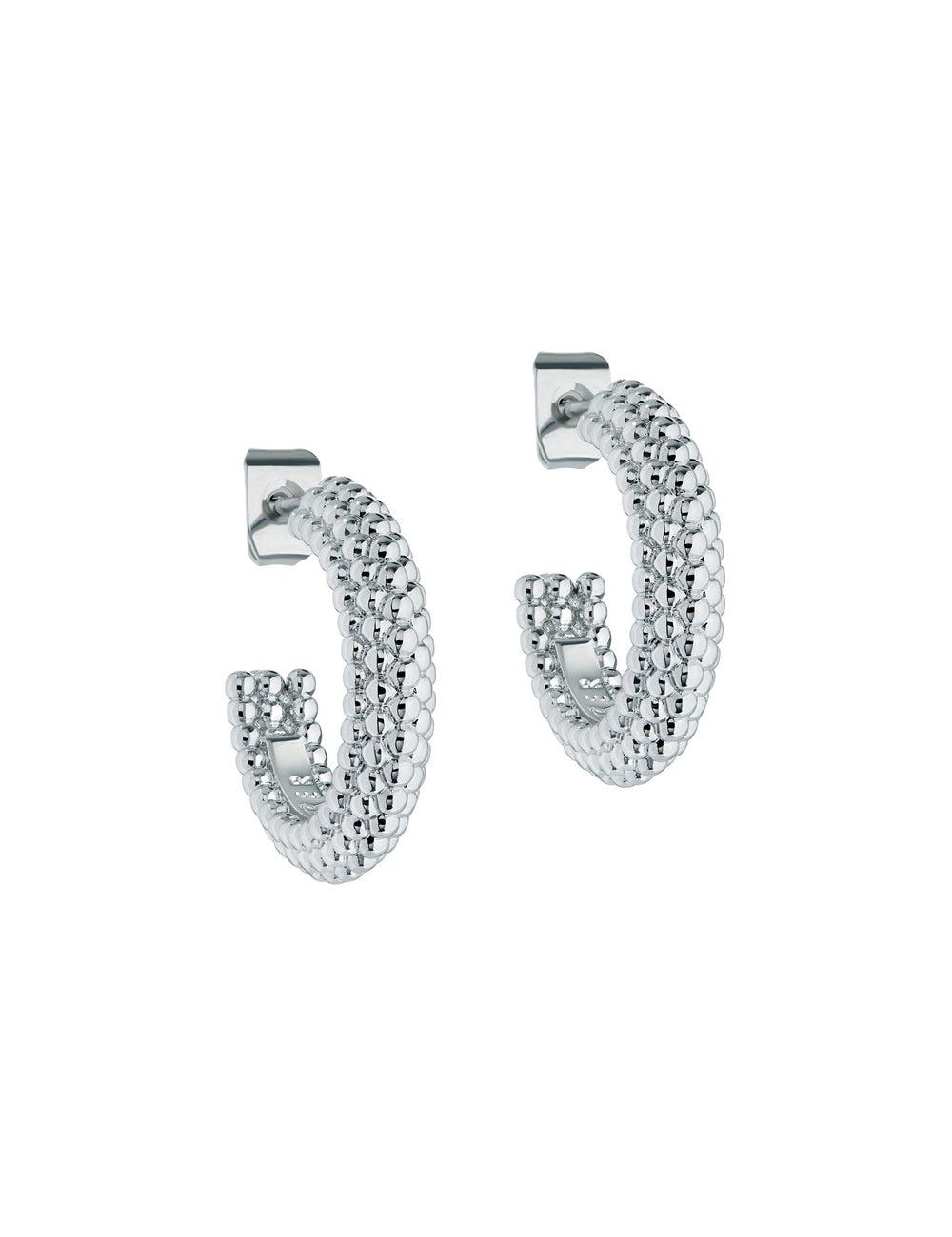 Women Ted Baker DOTETTA - Dotted Texture Hoop Earrings Silver | Egypt  POWAR-6289