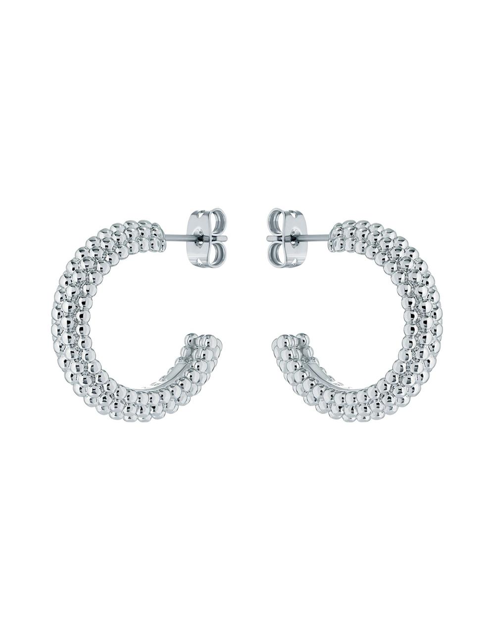 Women Ted Baker DOTETTA - Dotted Texture Hoop Earrings Silver | Egypt  POWAR-6289