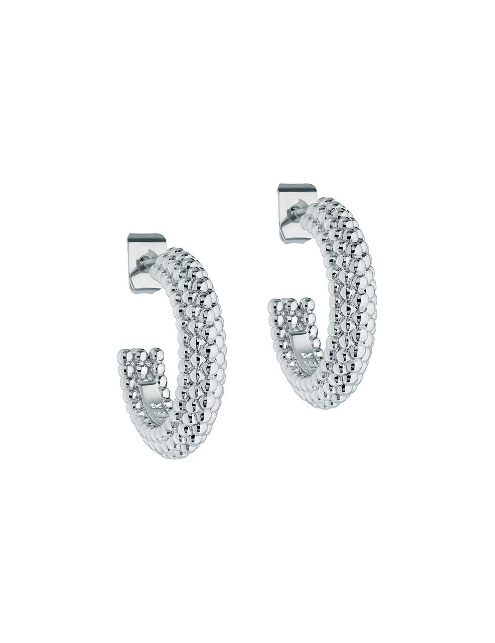 Women Ted Baker DOTETTA - Dotted Texture Hoop Earrings Silver | Egypt  POWAR-6289