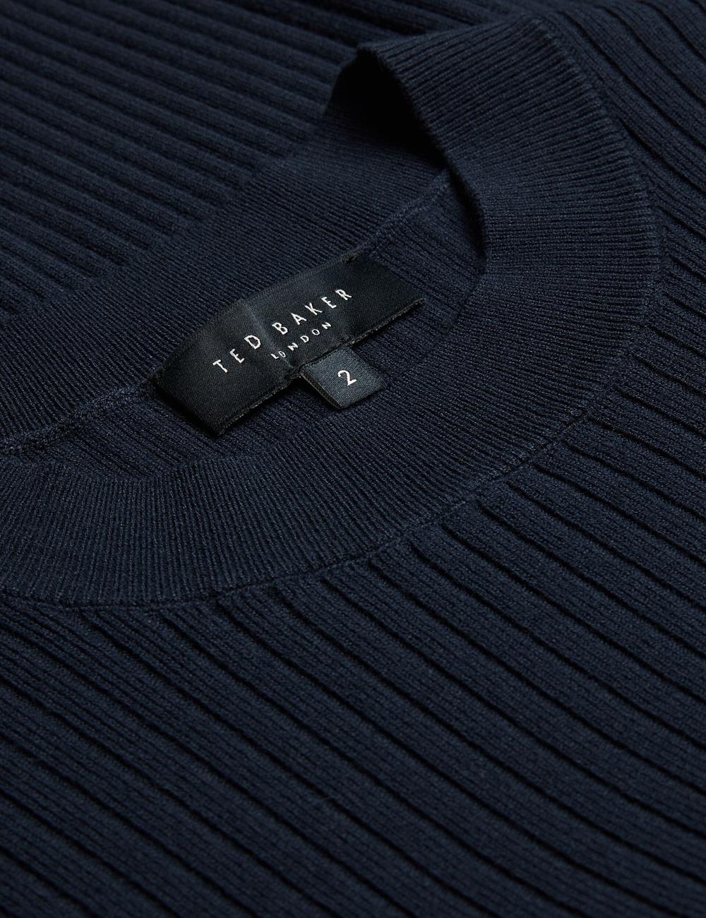 Women Ted Baker ELLIHAA - Ribbed Knit Half Sleeve Tops Navy | Egypt  LMGYW-9781