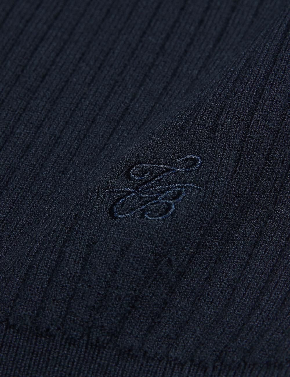 Women Ted Baker ELLIHAA - Ribbed Knit Half Sleeve Tops Navy | Egypt  LMGYW-9781