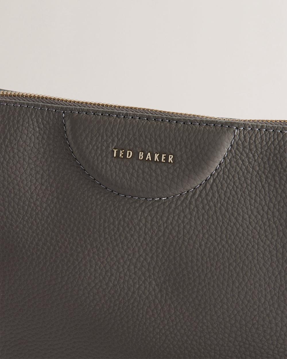 Women Ted Baker ESILLE - Branded Webbing Crossbody Leather Crossbody Bags Mid-Grey | Egypt  KQFPW-3049