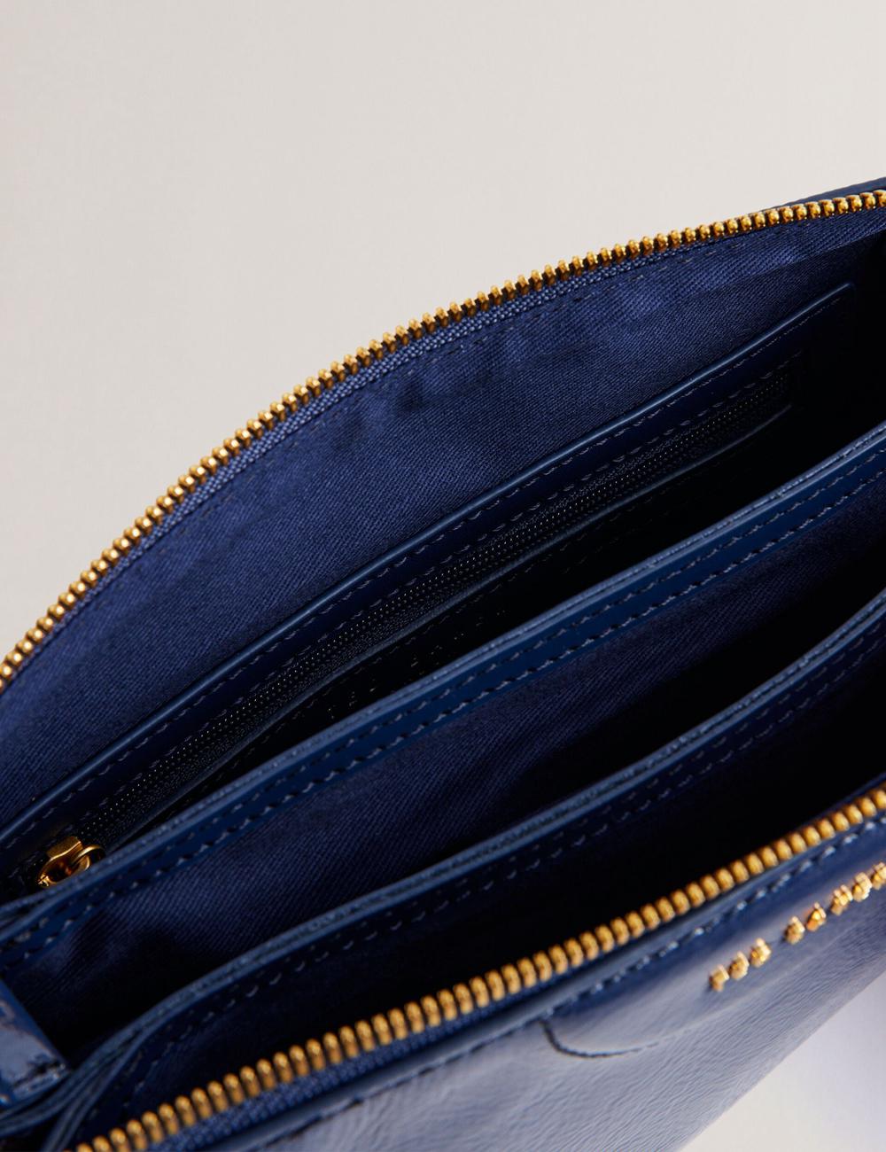 Women Ted Baker ESILLE - Branded Webbing Patent Leather Crossbody Bags Dk-Blue | Egypt  TGXSW-6057