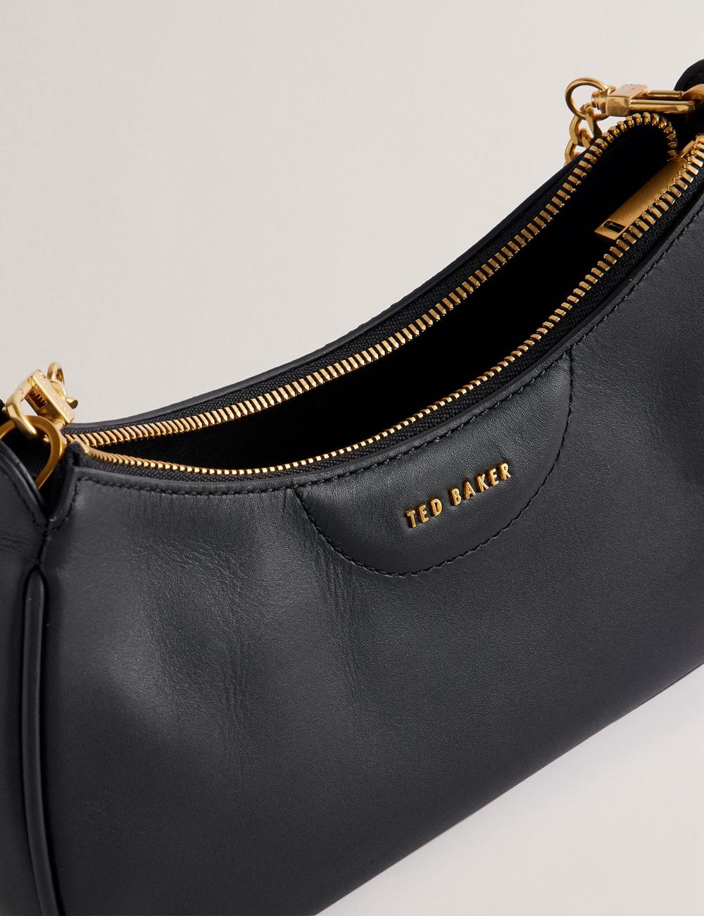 Women Ted Baker ESSIY - Leatheruette With Webbing Strap Shoulder Bags Black | Egypt  SEDRF-3280