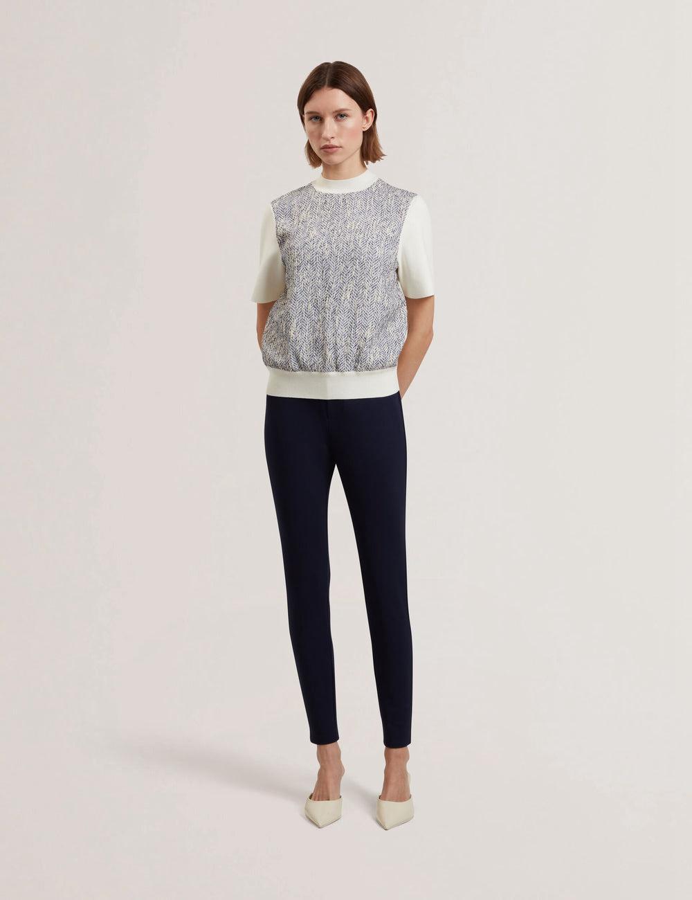 Women Ted Baker FELINDA - Fly Front Stretchy Leggings Navy | Egypt  DQITV-4852