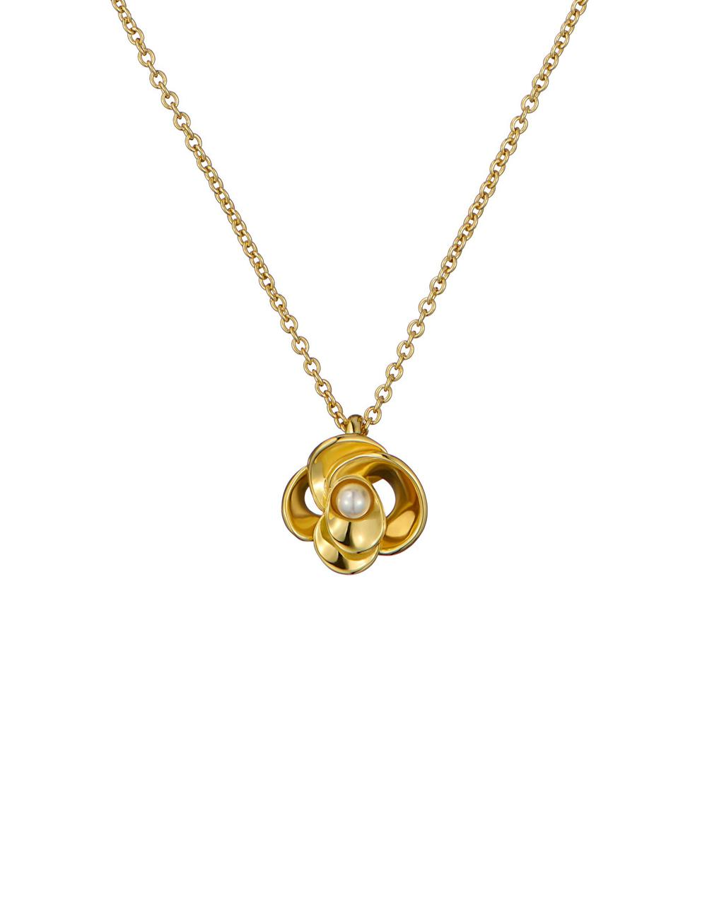 Women Ted Baker FLORA - Pearl Detail Flower Pendant Necklaces Gold | Egypt  PRKLQ-0162