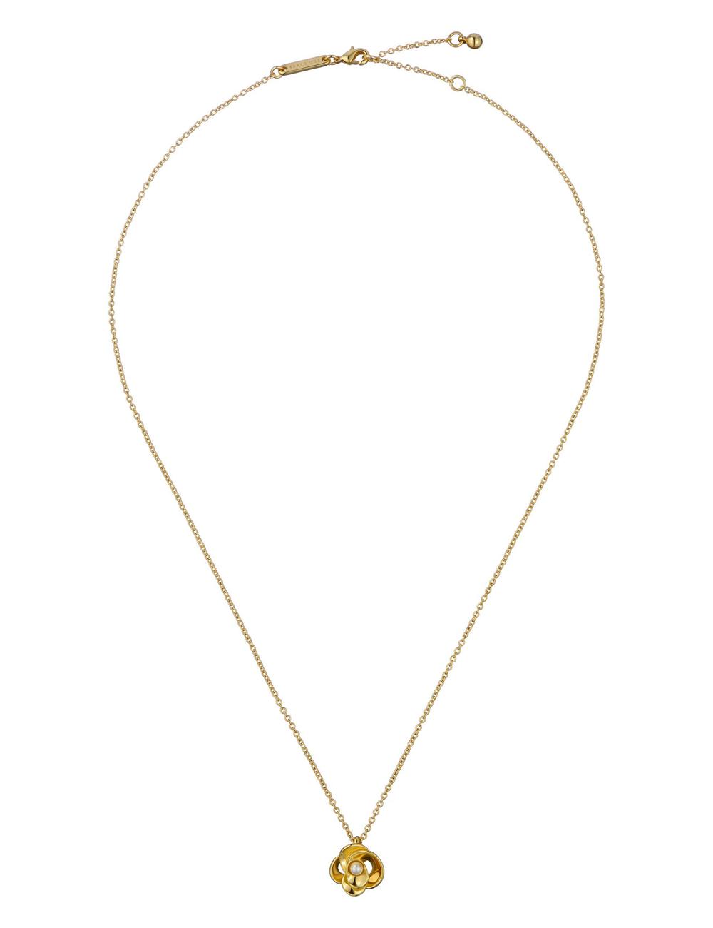 Women Ted Baker FLORA - Pearl Detail Flower Pendant Necklaces Gold | Egypt  PRKLQ-0162