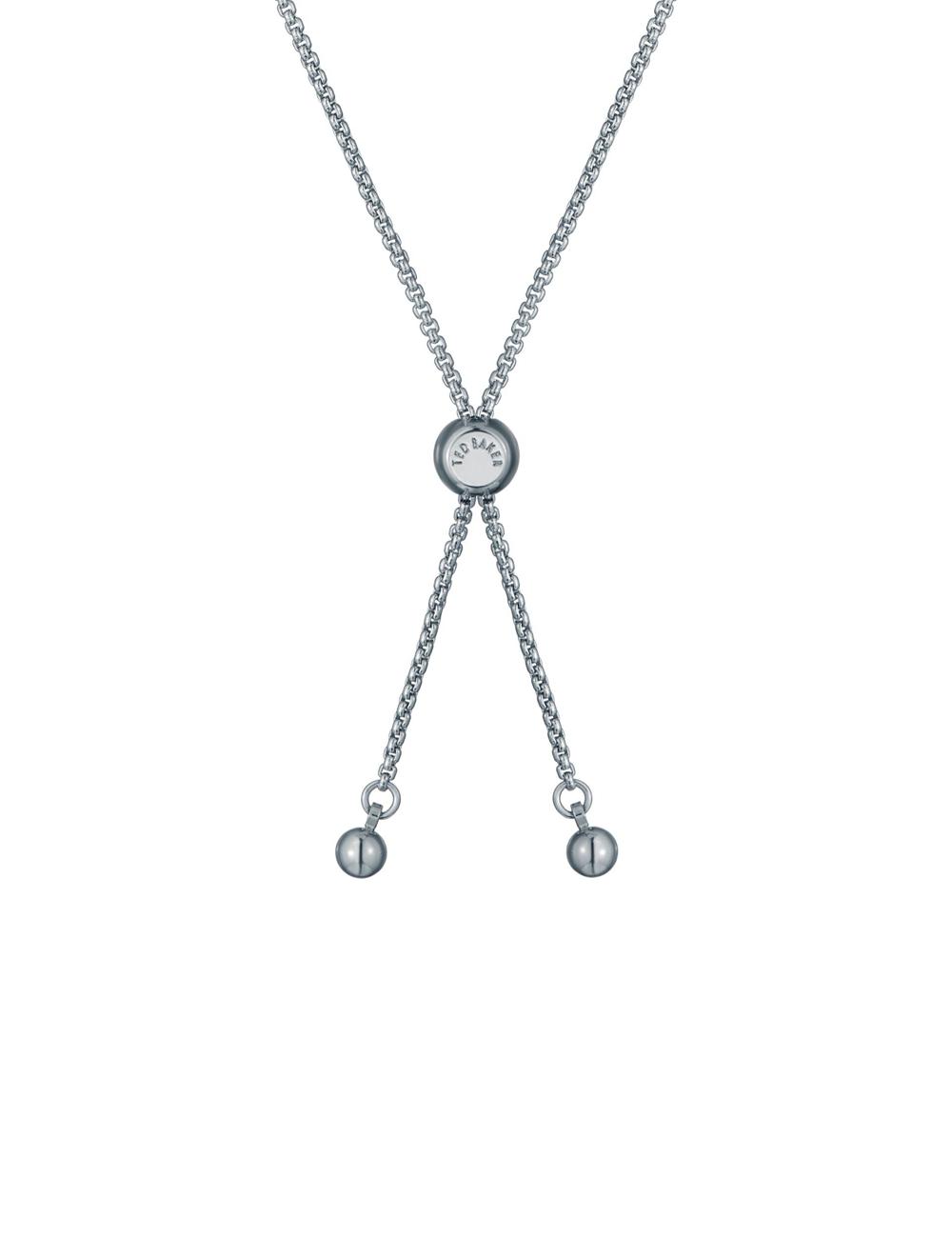 Women Ted Baker FLORINA - Crystal Flower Adjustable Slider Bracelets Silver | Egypt  NMCLZ-9120