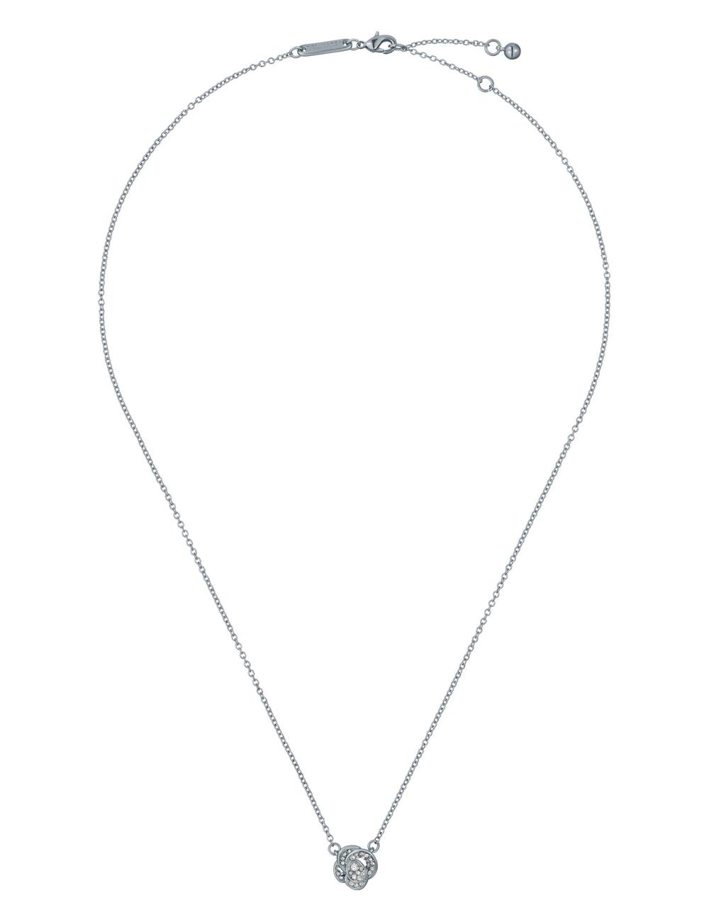 Women Ted Baker FLORITA - Crystal Flower Pendant Necklaces Silver | Egypt  CFJSQ-7149