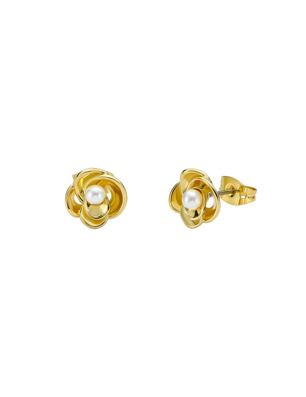 Women Ted Baker FLO - Pearl Flower Stud Earrings Gold | Egypt  NXRTM-2476