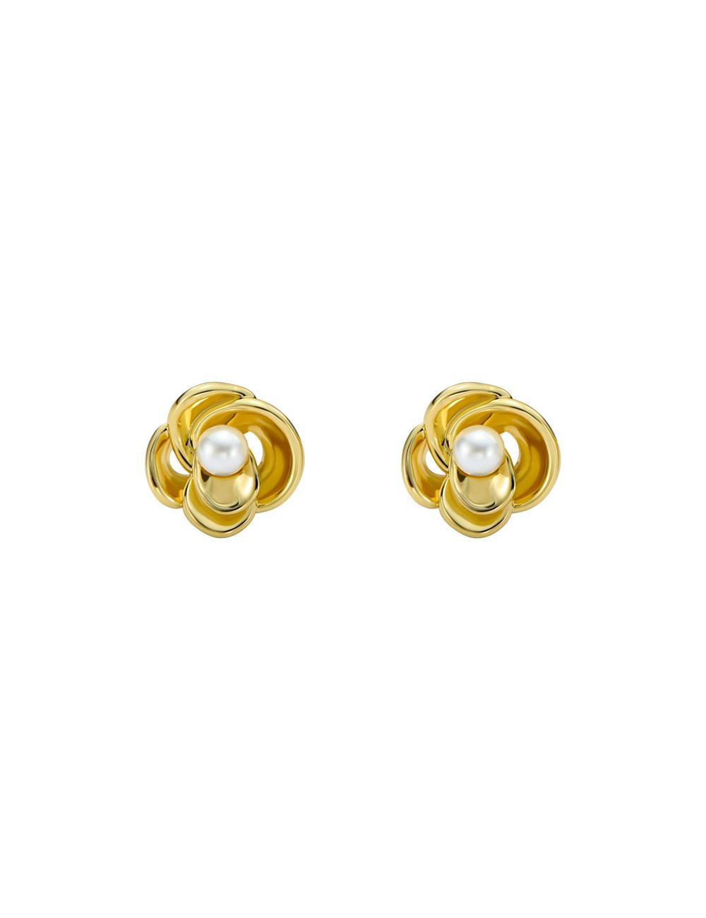 Women Ted Baker FLO - Pearl Flower Stud Earrings Gold | Egypt  NXRTM-2476