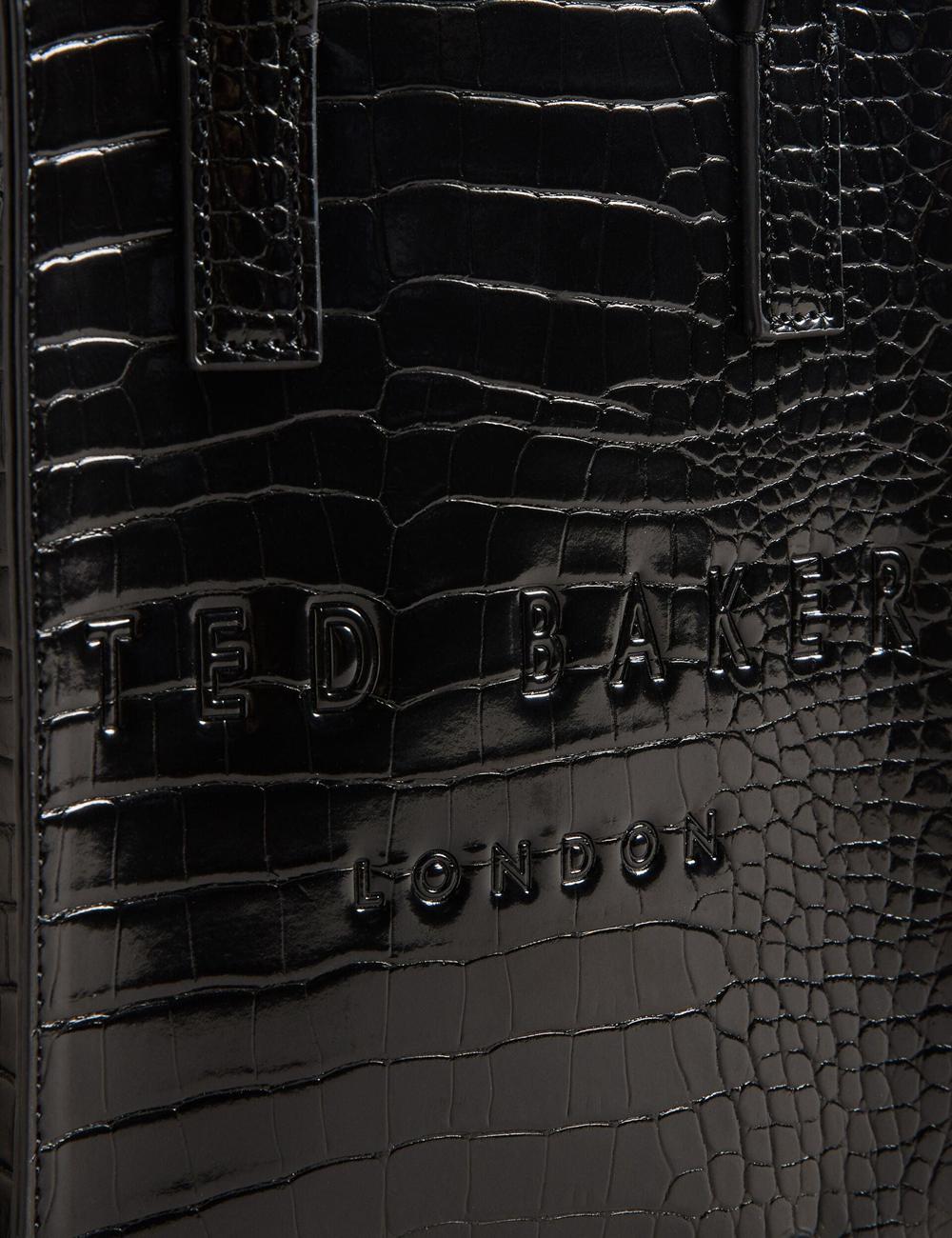 Women Ted Baker GATOCON - Mini Croc Effect Icon Tote Bags Black | Egypt  YPZUL-3561