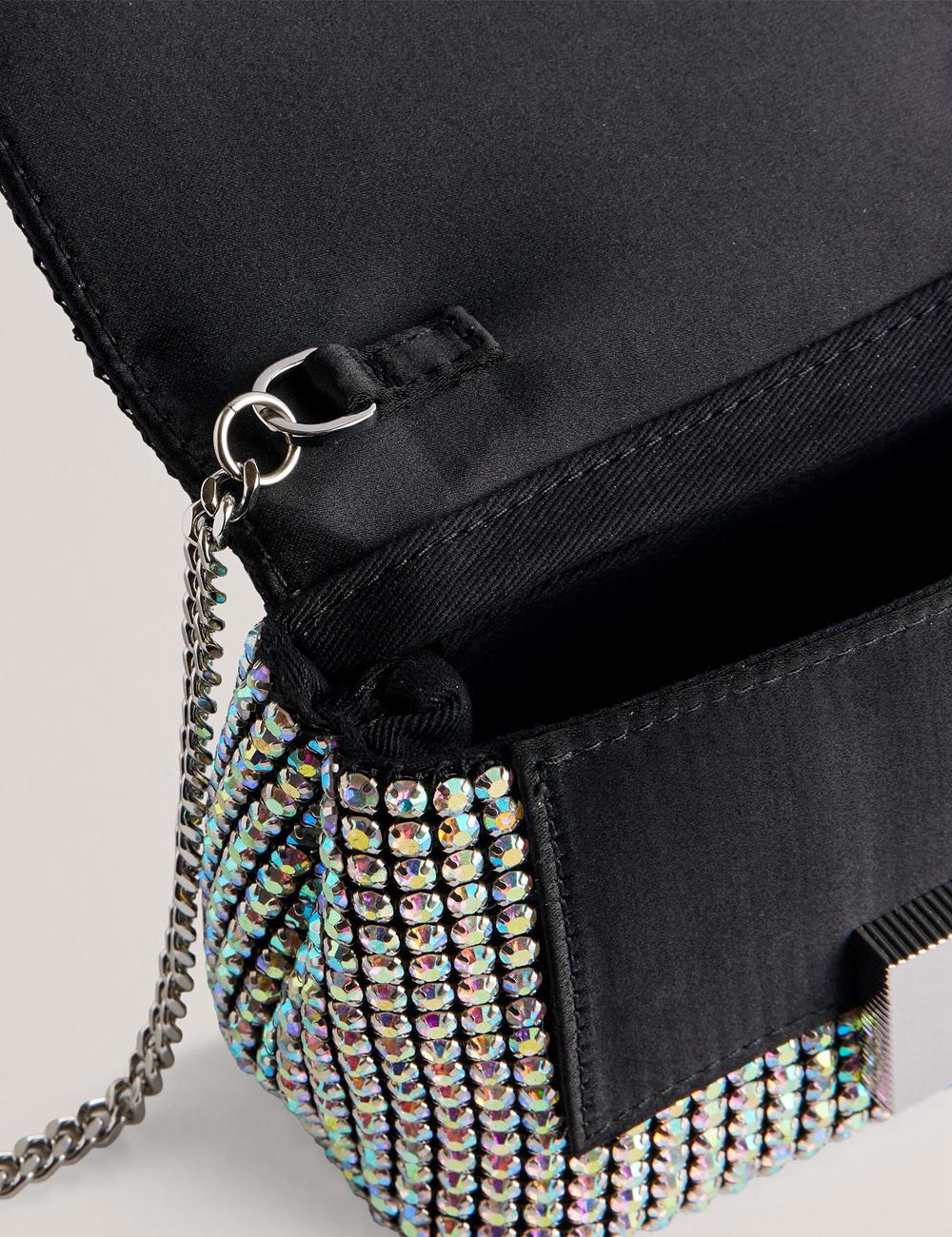 Women Ted Baker GLITERS - Crystal Embellished Mini Crossbody Bags Silver | Egypt  RSPGT-1742