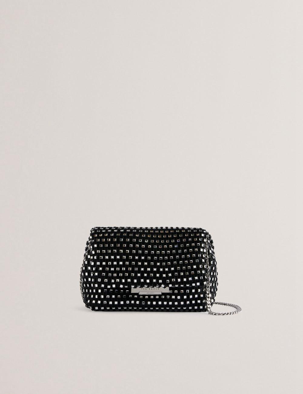 Women Ted Baker GLITSZI - Crystal Cage Mini Crossbody Bags Black | Egypt  KFEUG-9724