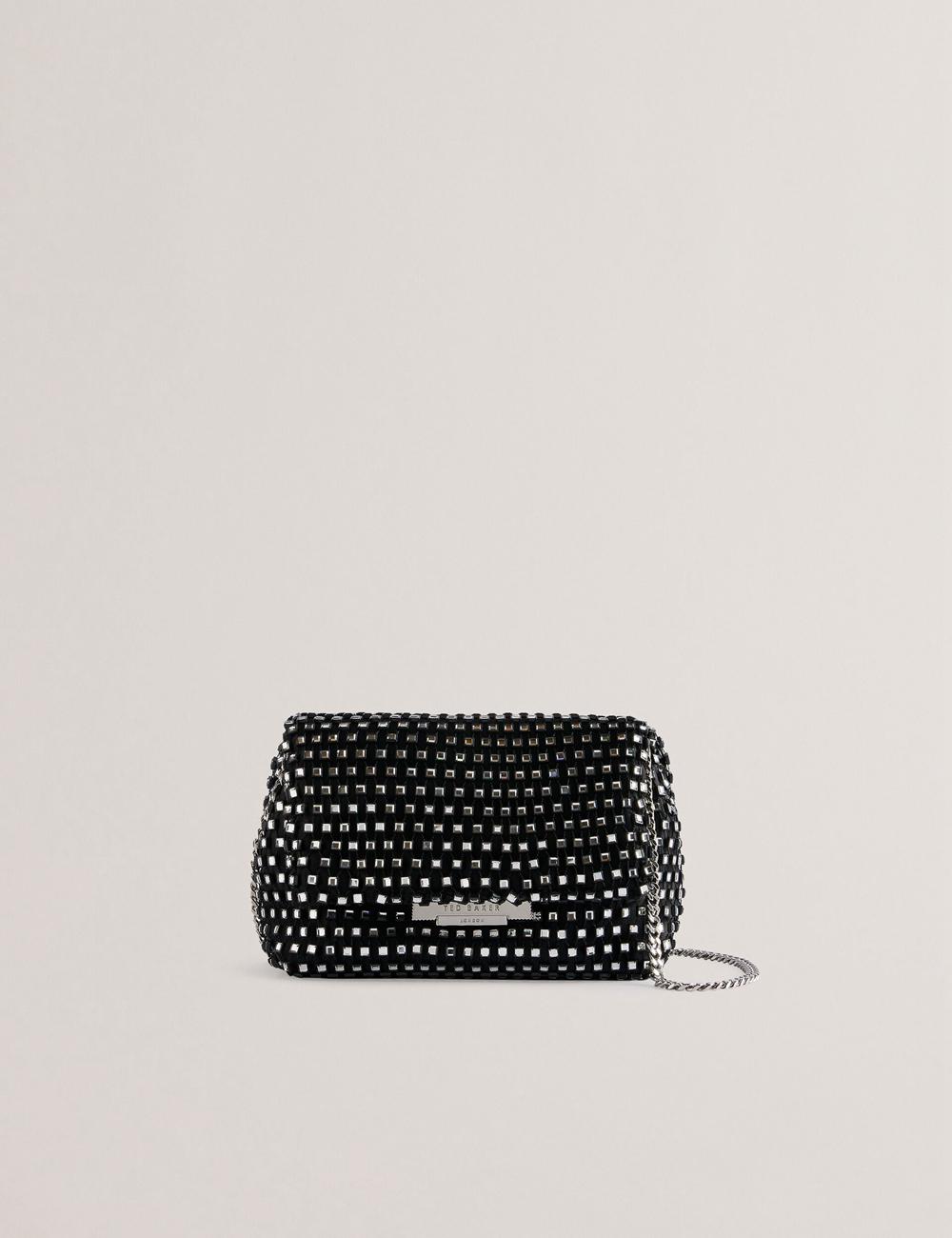 Women Ted Baker GLITSZI - Crystal Cage Mini Crossbody Bags Black | Egypt  KFEUG-9724