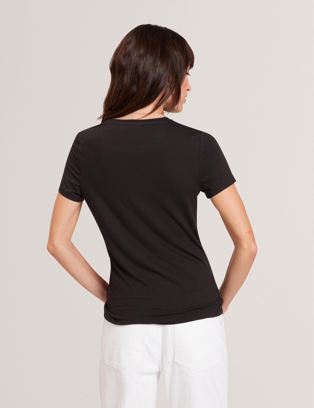 Women Ted Baker GORGAA - Floral Graphic Fitted Short Sleeve T-Shirts Black | Egypt  ADHSZ-7340